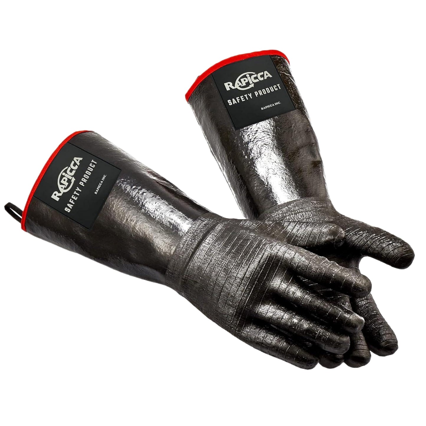 RAPICCA 700°F Heat Resistant BBQ Grill Gloves, Oil Resistant & Waterproof for Smoking, Grilling, Cooking, Deep Frying Turkey, Handling Hot Greasy Meat | Great Stocking Stuffers for Men