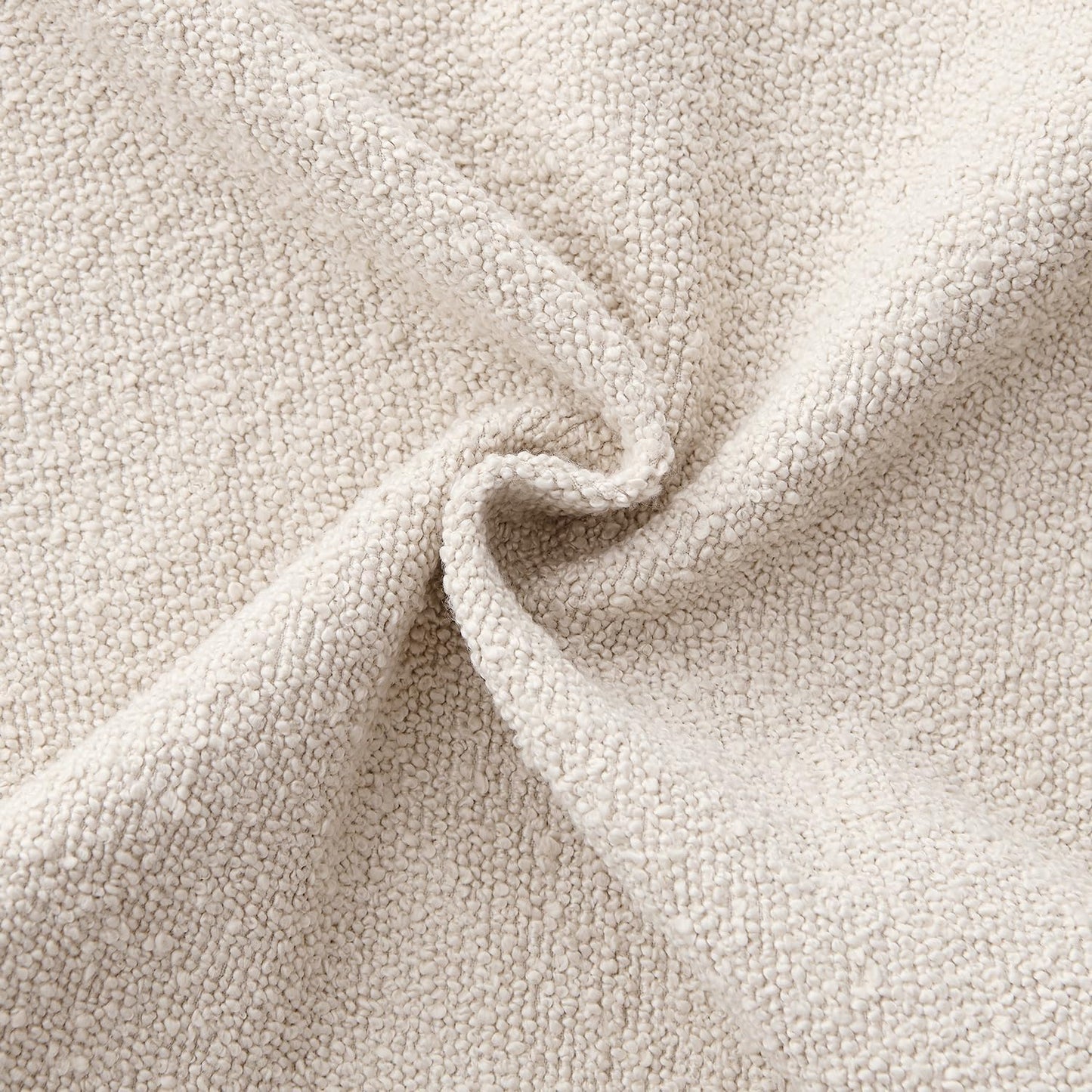 Pack 2 Cozy 24 24 Inch ANRODUO of Textured Boucle Throw Pillow Covers Soft Beige Euro Decorative Accent Solid Pillow