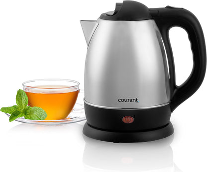 Courant Cordless Stainless Steel Kettle (1.7 Liter) with 360 Degree Rotational Body