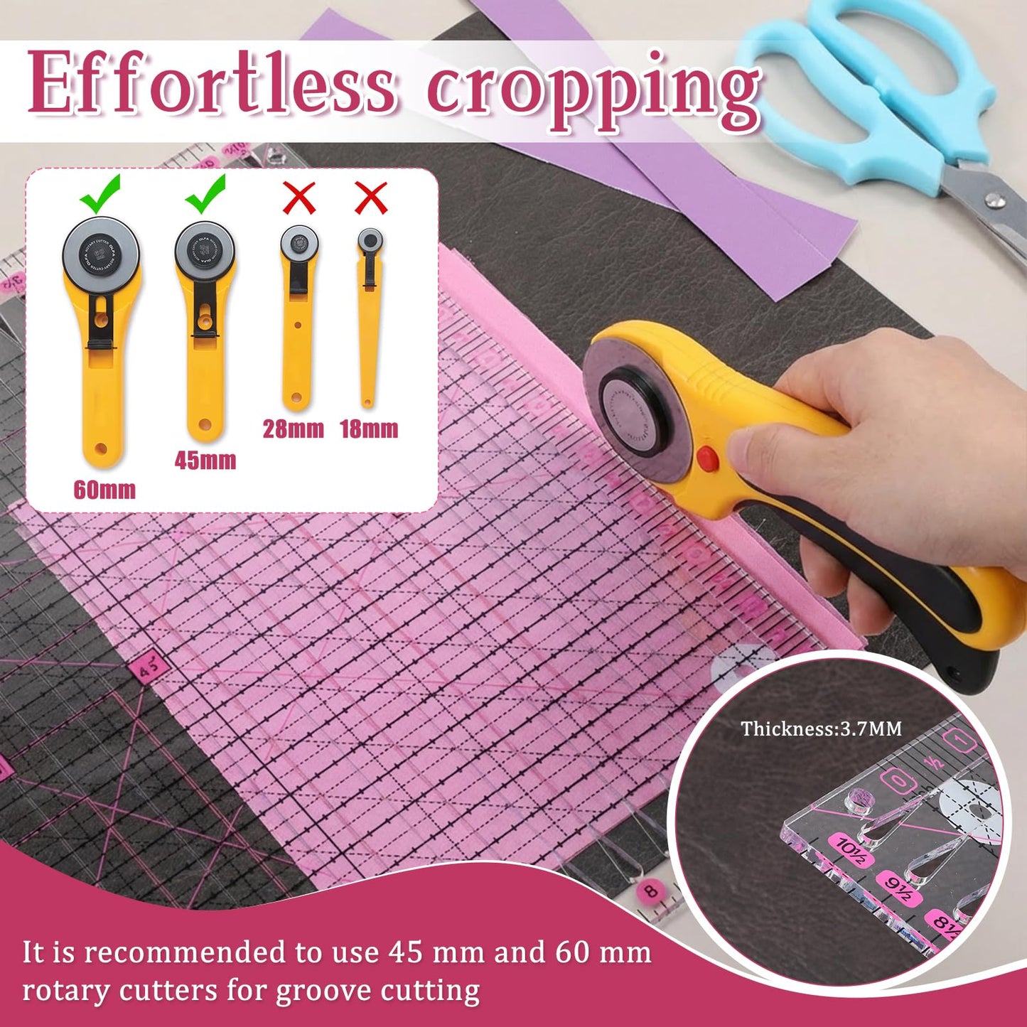 11.5" x 10.5" Quilting Ruler for Precise Fabric Cutting, Slotted Sewing Quilt Strip Rulers, Square Clear Mark Plastic Quilting Ruler, Crafts Template Rulers for Accurate Measurement and Easy Cutting