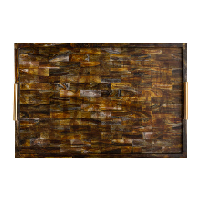 Elk Home Decorative Horn Tray - Brass - Transitional Lodge Style Home Décor