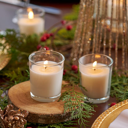 Simply Soson Votive Candles Bulk, 24 Filled White Votive Candles in Glass, 10 Hours Burn time, Small Candles, Unscented Candle, Candle Votives for Wedding, Holiday & Home Decoration