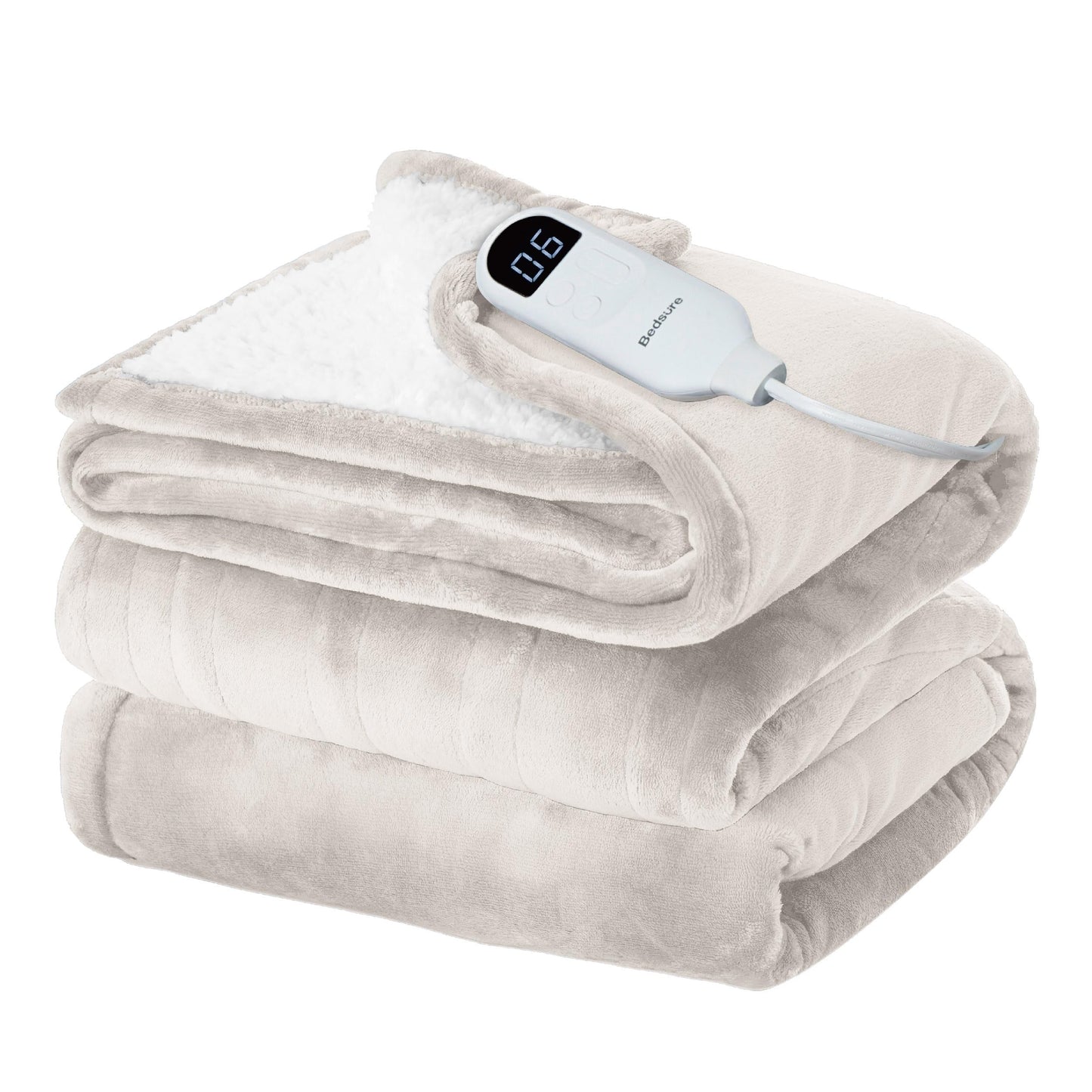 Bedsure Electric Blanket King Size - Dual Control Heated Blanket King Size, Fast Heating with 10 Time Settings & 10 Heat Settings, Warm Gift for Grandma (100x90 inches, Grey)