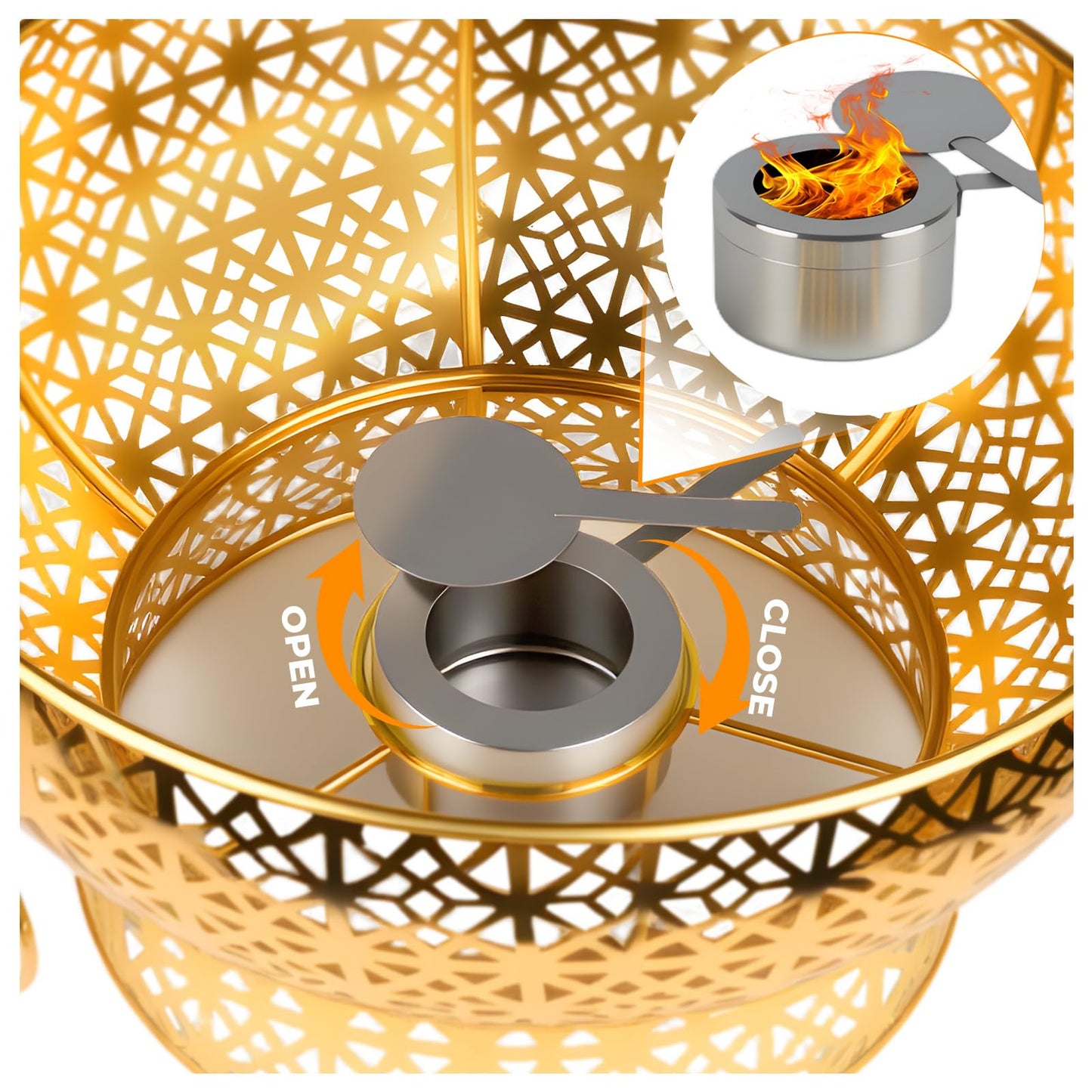 8QT Gold Chafing Dish Buffet Set, Luxury Stainless Steel Food Warmer, Elegant Hollow-Out Design Catering Server for Weddings, Parties, Hotel, Banquets, Christmas & Home Entertaining（2 pcs）