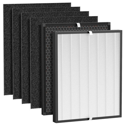 Elnuliros Replacement Filter Compatible with AD3000 AD3000M AD3000Pro Air Cleaner Puri-Fier, Not for AD3500 Version, Include 1 Premium Filter + 1 Carbon Filter + 4 Pre-Filters