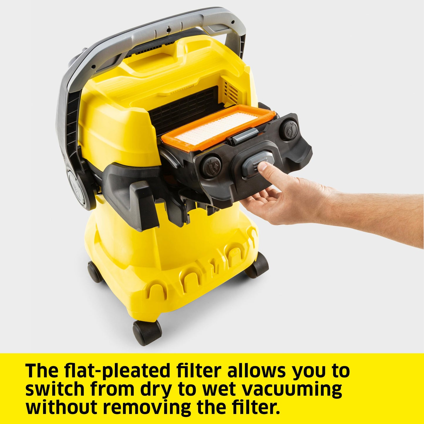 KÄRCHER Shop Vacuum WD 5 P, 6.6 Gal, 6.0 Peak HP, 33 ft Reach, Wet Dry Vacuum Cleaner, Heavy Duty, Blower Function, Crevice Tool, Floor Nozzle, Great for DIY Projects and Workshops