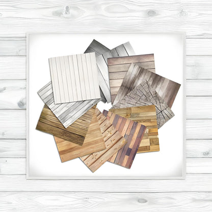 VIVIQUEN 24 Pack Brown Wood Textures Scrapbook Paper, 12x12 Inch Wood Floor Single-Sided Specialty Craft Paper Folded Flat for DIY Background Cards Art Photo Album Decor Junk Journals Decoration
