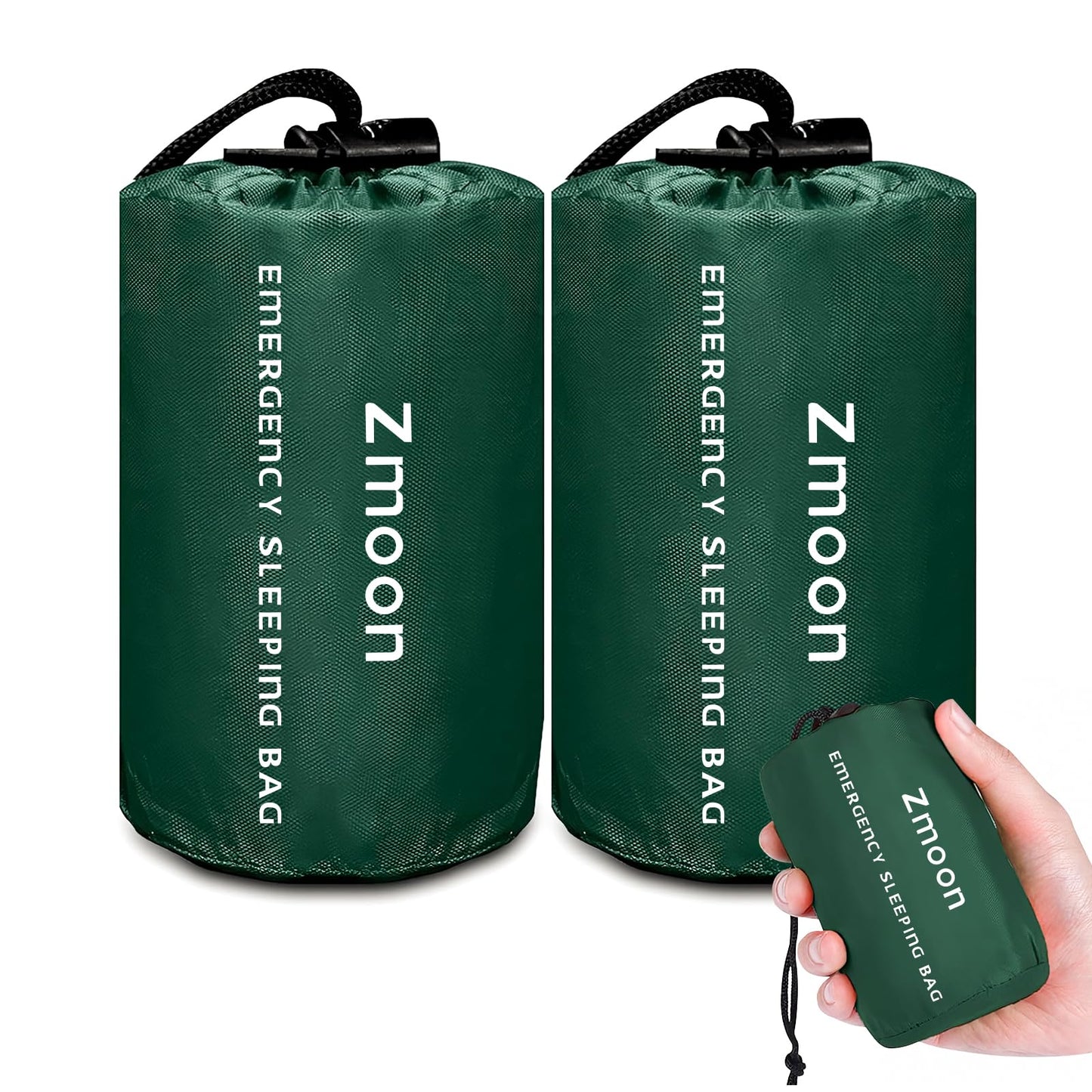 Zmoon Emergency Sleeping Bag Survival Bag, Portable Waterproof Thermal Bivy Sacks,Bivvy Bags,Camping Mylar Sleeping Bag Survival Gear Emergency Blankets Survival Shelter (2)