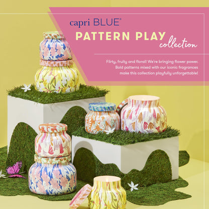 Capri Blue Scented Candles - Pattern Play Glass Jar Candles - Long Lasting Soy Wax Blend - Luxury Home Decor - Notes of Orchid, Jasmine, Gardenia & Floral Musk - Gifts for Women (Aloha Orchid, 19 oz)