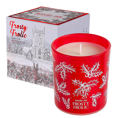 ROMIIE ZOI Christmas Scented Jar Candle - 6oz Soy Wax Candle - Frosty Frolic Infused with Pine Forest Aroma - with Beautiful Keepsake Box Special for Christmas/Holiday Gifts