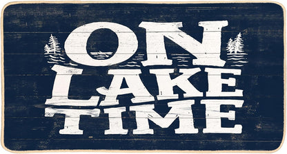Welcome Indoor Mat - On Lake Time Gifts for Lake Lovers, Blue Lake Porch Mat, 30 x 16 Inch Room Decor
