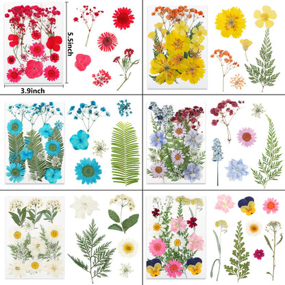 NESCCI 428 Pcs Dried Pressed Flowers for Resin,Real Nature Dried Flowers for Crafts Bulk Dry Flowers Leaves Kit Used for Resin Molds Scrapbooking DIY Art Crafts Candle Soap Making Nails Décor