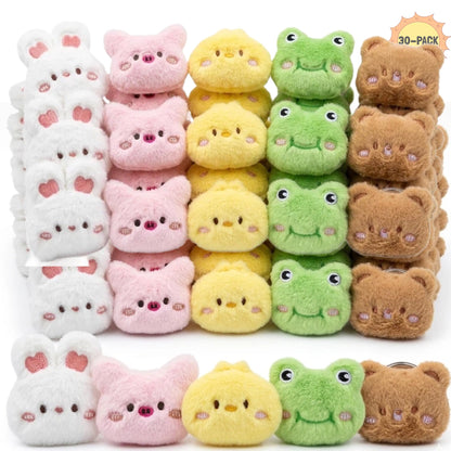 ZAOMENG 30 Pcs Cute Plush Brooch Bulk Stuffed Animals Party Favors Carnival Prizes,School Gifts,Goodie Bags Birthday Pinata Stuffers Classroom Prizes Treasure Box Backpack Accessories