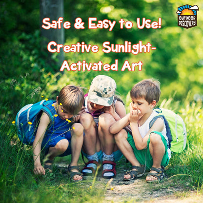 Toysmith Outdoor Discovery Solar Print Kit Bundle - Sun Print Paper Set for Kids - Includes 36 Sheets Solar Paper, Stencil Set & Frames - Arts and Crafts for Kids Ages 8-12 Gift