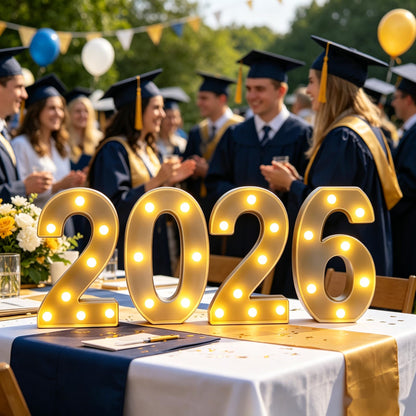 2026 Graduation Marquee Number Lights - LED Light Up 2026 Numbers Sign for Grad Party Decor, Class of 2026 Supplies, Senior Graduation Photo Props