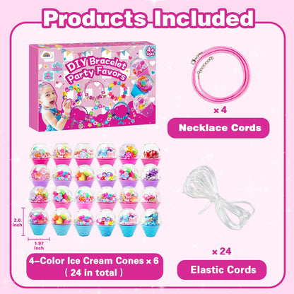 ZMLM 24 Pack Charm Bracelet Making Kit for Girls 4-12, Jewelry Making Kit, Friendship Bracelet Kit, Birthday Party Favors, Goodie Bag Stuffers, Arts Crafts for Kids, Classroom Prizes, Return Gifts