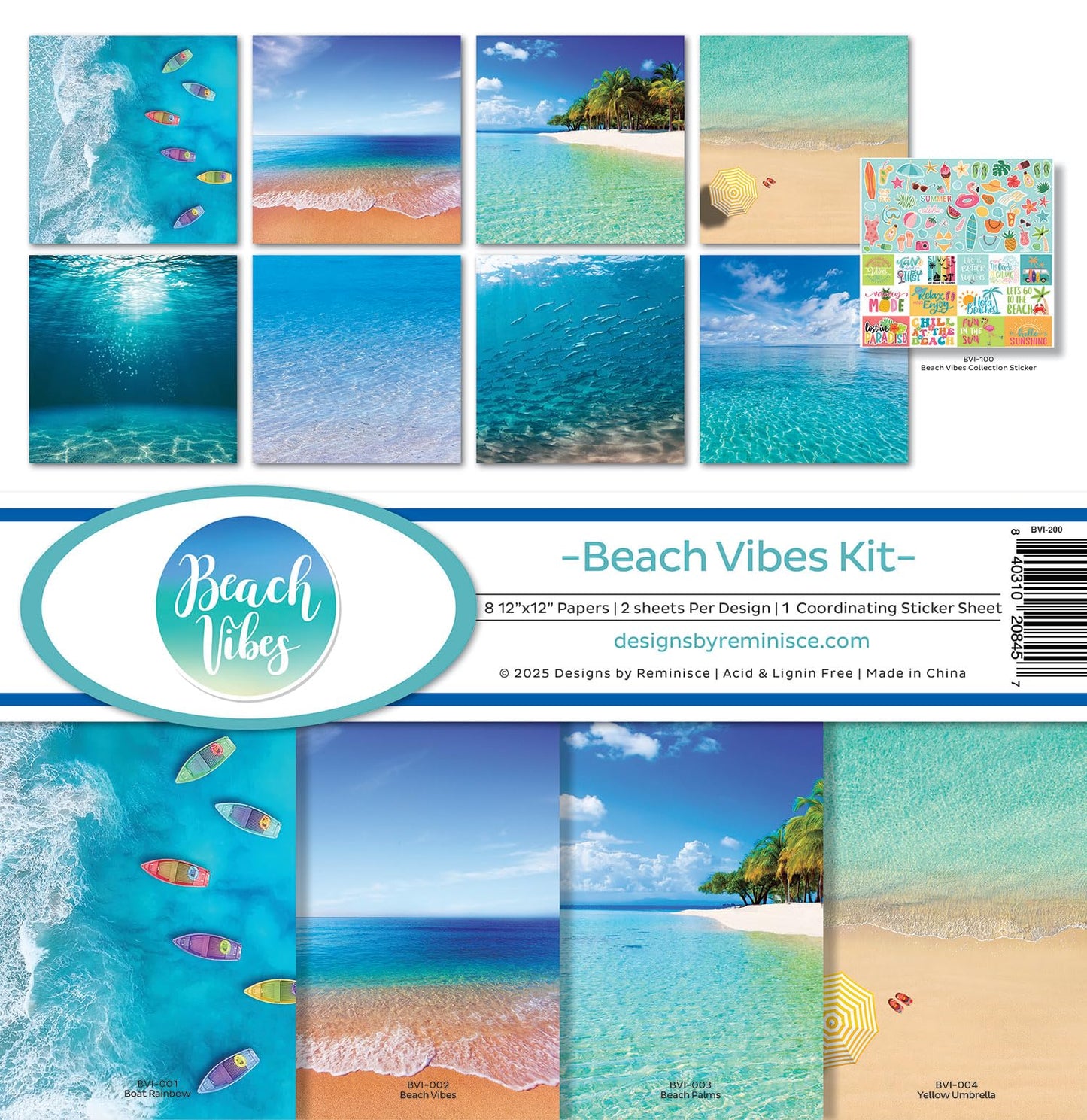 Reminisce Beach Vibes Scrapbook Collection Kit