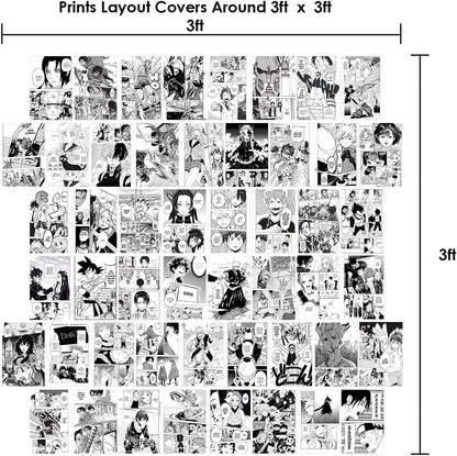 WOONKIT Anime Posters Pack - 50PCS 4X6 INCH MHA Anime Wall Collage Kit for Bedroom and Dorm Decor