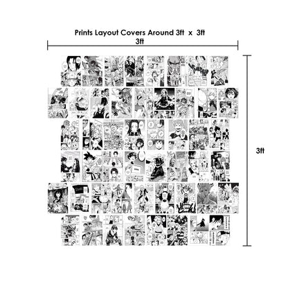 WOONKIT Anime Posters Pack - 50PCS 4X6 INCH MHA Anime Wall Collage Kit for Bedroom Wall, Dorm Decor, Teen Room Aesthetic