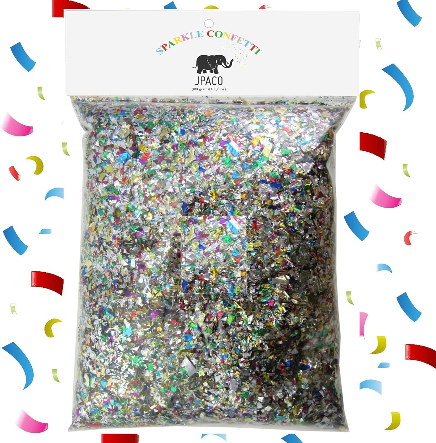 Jumbo Mylar Rainbow Foil Confetti - Glittering Metallic Confetti for New Year's, Birthdays, Weddings (300 Grams)