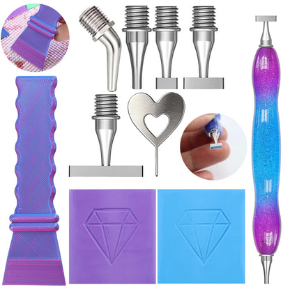 Diamond Painting Pen, with Thin Version Steel Diamond Painting Art Drilling Tips Nibs Multi-Placers, Putty Wax, Straightening Tool, Diamond Art Pen, 5D Diamond Art Accessories Tools Kit (1248-Beads)