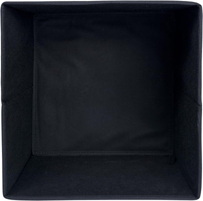 DII Non Woven Fabric Storage Bin Collection, Collapsible Organizer Cube, Small Set, Black, 2 Count