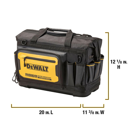 DEWALT Tool Bag, Water Resistant, Hard Bottom, 20-inch, Professional Tool Tote with Organization (DWST560104)