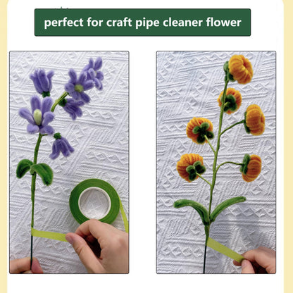 Swpohrat 50 pcs 2 Guage 11.8 Inch Floral Stem Wire and 4 Rolls 1/2 Inch Wide Green Floral Tape for Craft Pipe Cleaner Bouquet,Wedding Bouquet,Flower Pens,Arts and Crafts Making