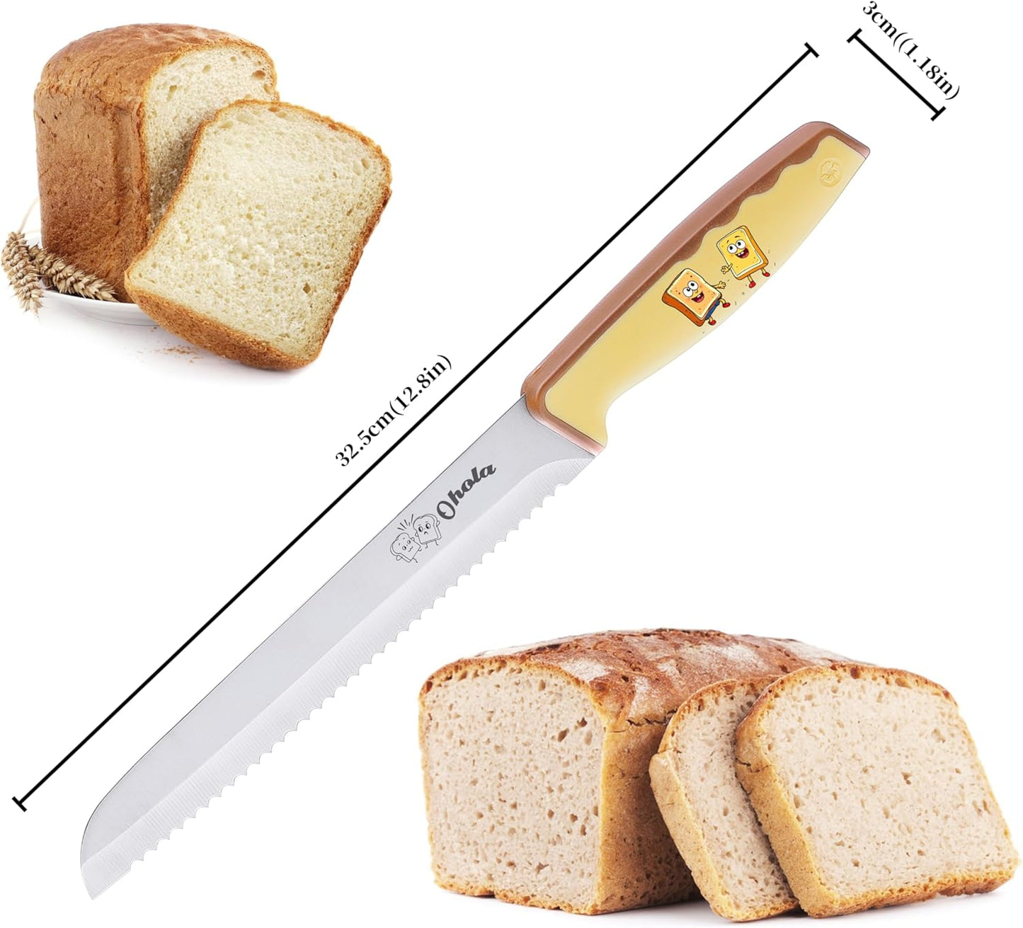 Ohola KITCHEN SUPPLIES 8 inch Bread Knife, Ohola Serrated Bread Knife for Homemade Bread, Bread Cutter for Slicing