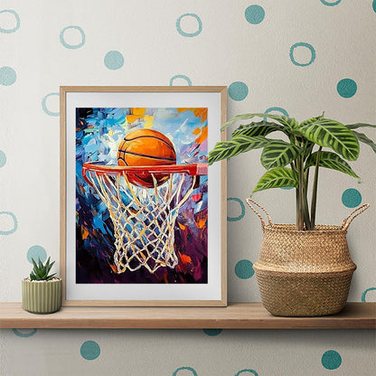 Basketball Fire DIY 5D Diamond Painting Kit Adult Full Drill Rhinestone Cross Stitch Art Crafts for Home Decoration 12x16 Inch