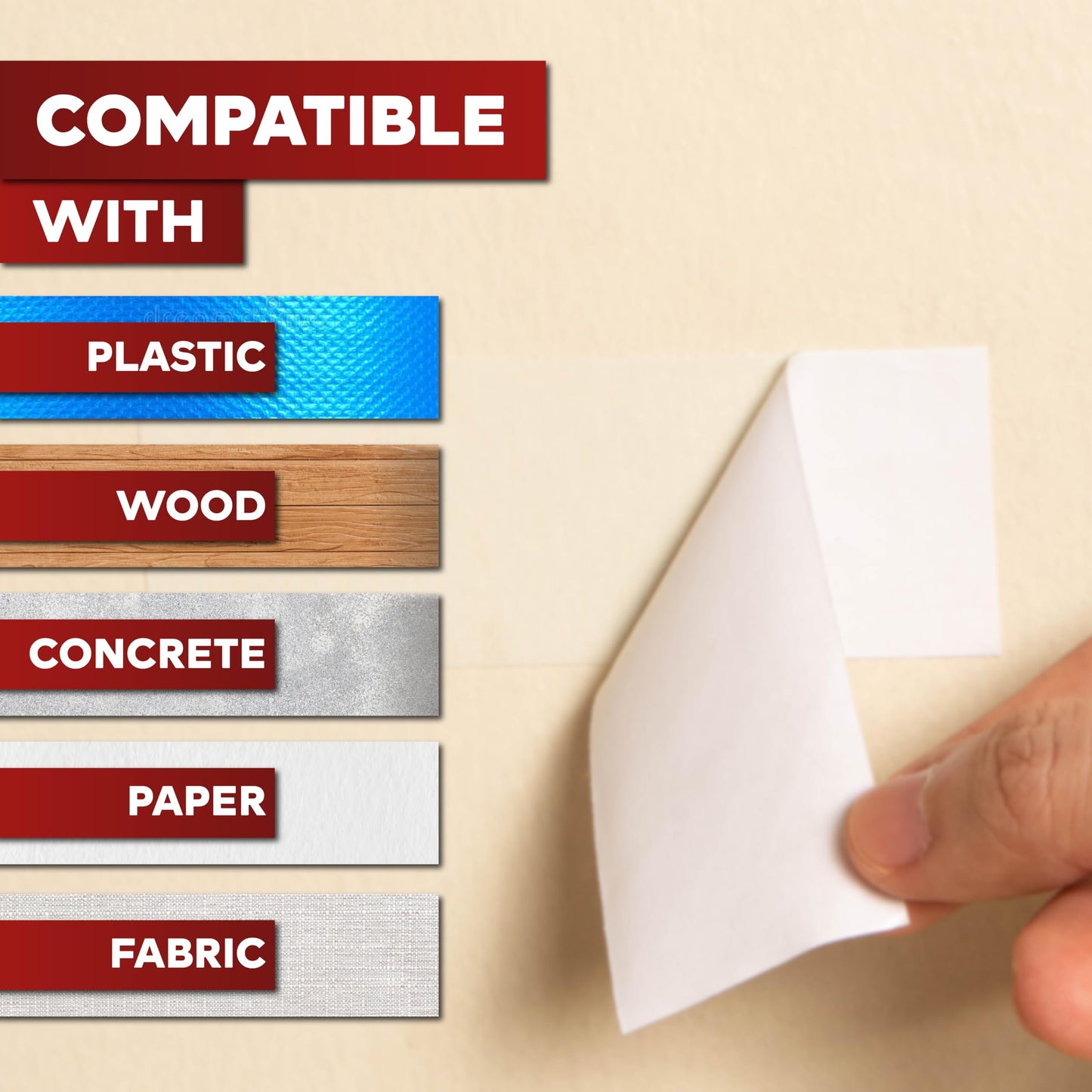 XFasten Tear-by-Hand Double Sided Tape, 2-inch by 30-Yard, Easy Tear for DIY Crafts, Woodworking and Carpet Installation