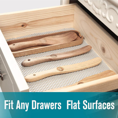 Shelf Drawer Liner Non-Adhesive, Non-Slip Durable Size 17.7 Inches X 10 Feet for Kitchen and Desks