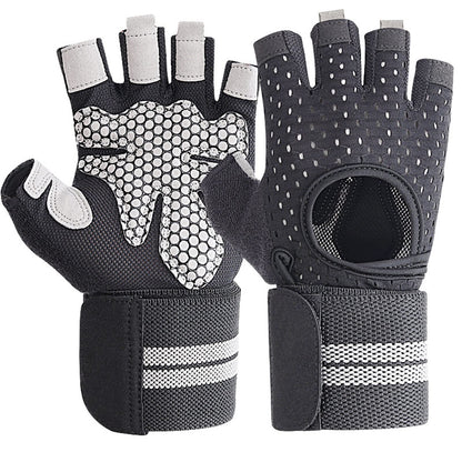 Weightlifting Gym Gloves for Men Women, Breathable Workout Gloves, Anti-Slip Exercise Gloves, Adjustable Wrist Support, Full Palm Protection, Lightweight