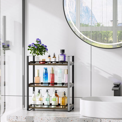 Counter 3 Countertop Bathroom Organizer, Tier Wood Shelf for Vanity, Skincare, Makeup, Kitchen Coffee and Sink Storage