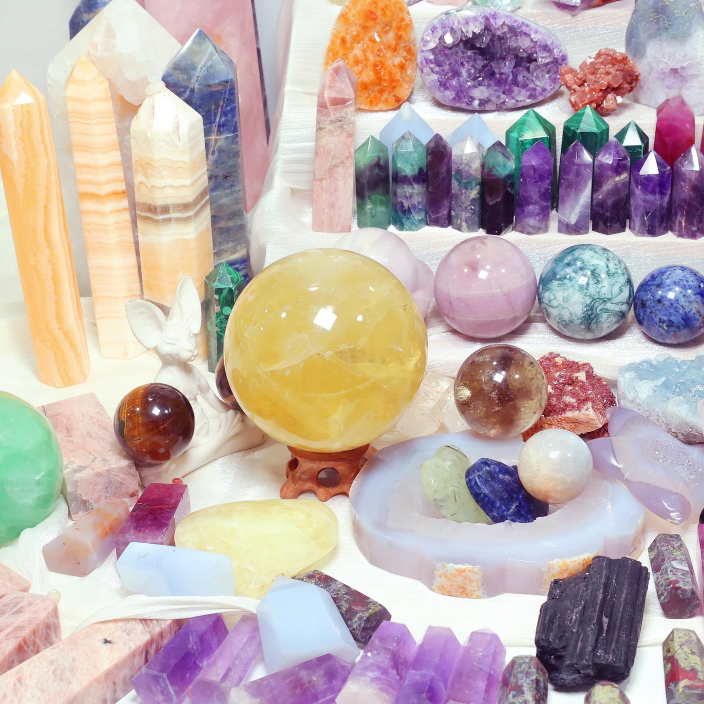 CrystalHola 6lb Mystery Crystal Box, Randomly Selected with Polished Natural Crystal, Including Sphere, Tower, Freeform Crystals for Home Office Decoration, Birthday Gifts