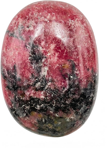 Wholesalegemshop Rhodonite Gemstone Carved Palm Stone/Pocket Palm Stone/Reiki Healing & Crystal Grid for Natural Body Chakra Balancing - Large Palm Stone Crystals