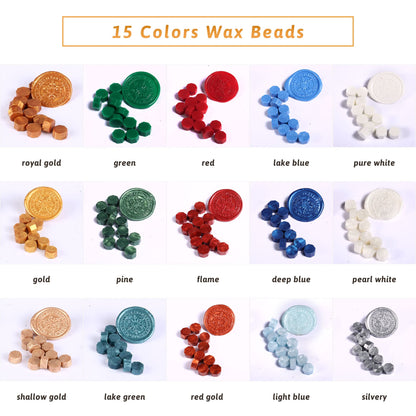 Comealltime Christmas Wax Seal Kit with Snow Sealing Stamp, 25 Colors Sealing Beads Beginner's Set with Warmer, Xmas Washi Stickers, Envelope, Candle, Wax Seal Stamp Kit for Gift and Craft