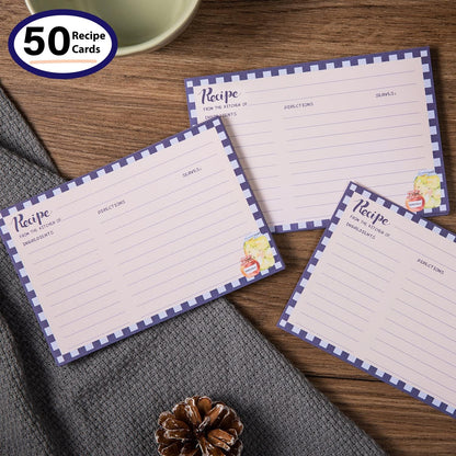 Recipe Cards 4x6 Inch, Double Sided Thicken Card Stock, 50-Pack (Seasoning)