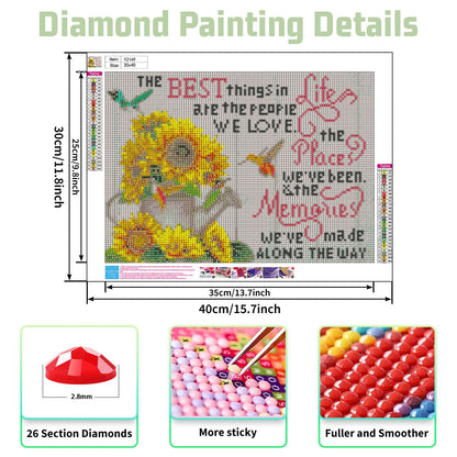 6 Pack Inspirational Diamond Painting Kits for Adults, Diamond Art Kits for Adults, DIY 5D Diamond Painting Kits for Beginners Home Wall Decor 12x16inch