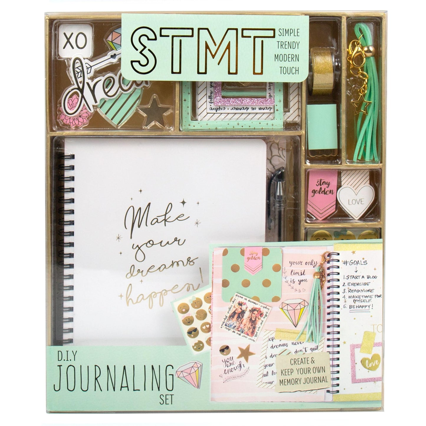 STMT D.I.Y.Journal Set, Stationary Kit with Notebook for Writing and Drawing, DIY for Girls Ages 8+, Dreamers Become Doers
