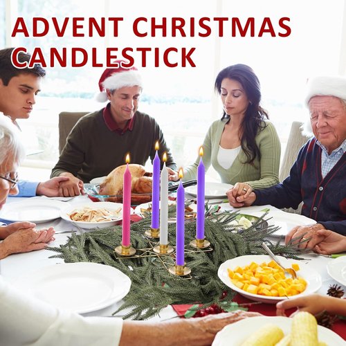 Jingmore Christmas Advent Candle Wreath Ring - Rustic Metal Holder for Pillar Candles | 2 Pcs Set