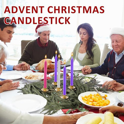 Jingmore Christmas Advent Candle Wreath Ring - Rustic Metal Holder for Pillar Candles | 2 Pcs Set
