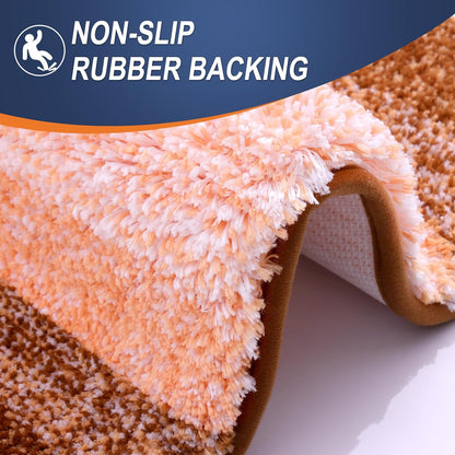 OLANLY Bathroom Runner Rug - Extra Soft Microfiber Mat | Quick Dry & Washable 47x20, Orange