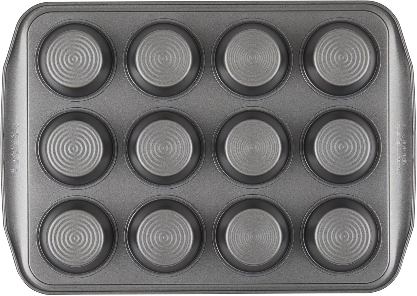 Circulon Nonstick 12-Cup Muffin Tin, Gray Steel Bakeware