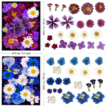 LUCISKY 133Pcs Dried Pressed Flowers and Butterfly for Resin Molds, Assorted Real Natural Flowers Leaves Stickers for DIY Art Crafts, Jewelry, Candle, Soap Crafts Making