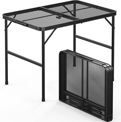 3 VINGLI Outdoor Grill Table, Folding Camping Table, ft Portable Picnic Table Adjustable Height, Lightweight Aluminum