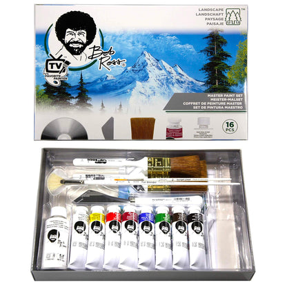 Bob Ross Master Artist Oil Paint Set & 2-in-1 Studio Easel Combined Set