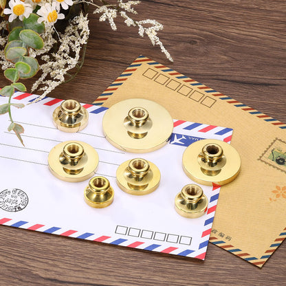 PATIKIL 50mm Blank Wax Seal Stamp, 3 Pack Round Sealing Wax Stamp Vintage Retro Brass Head for Envelope Invitation Cards
