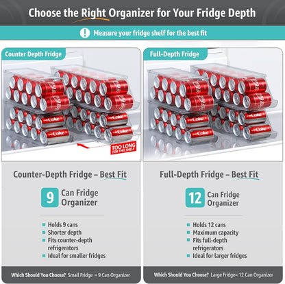 12 (4-Pack) Sorbus Soda Can Organizer for Refrigerator Stackable Can Dispenser with Lid for Fridge, Pantry, or Freezer
