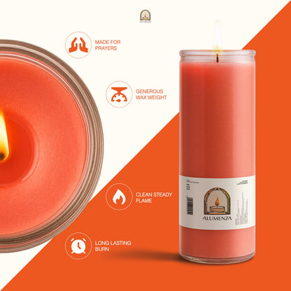 Alumenza 3 Pack Pink 7 Day Candles in Glass Jar – Paraffin Wax, Clean Burning Unscented | Large & Tall Devotional Prayer Pillar Candles for Home, Memorial, Spells, Long Lasting